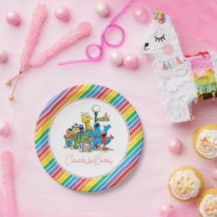 Sesame Street Colourful Rainbow Birthday Paper Plate