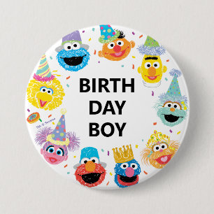 Sesame Street Confetti Birthday Boy 7.5 Cm Round Badge