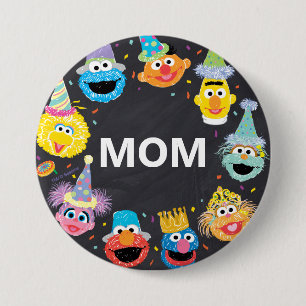 Sesame Street Confetti Birthday Child's Mum 7.5 Cm Round Badge