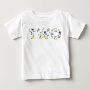 Sesame Street Confetti Pattern Second Birthday Baby T-Shirt