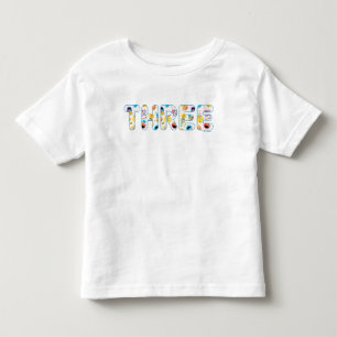 Sesame Street Confetti Pattern Third Birthday Toddler T-Shirt