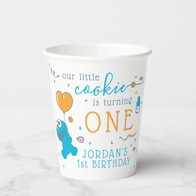 Sesame Street | Cookie Monster 1st Birthday  Paper Cups (Left)