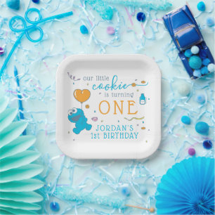 Sesame Street Cookie Monster 1st Birthday Paper Plate
