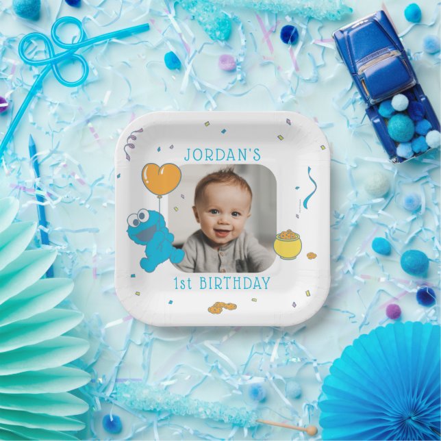 Sesame Street | Cookie Monster 1st Birthday Paper Plate (Party)