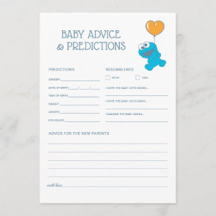 Sesame Street Cookie Monster Baby Shower Card
