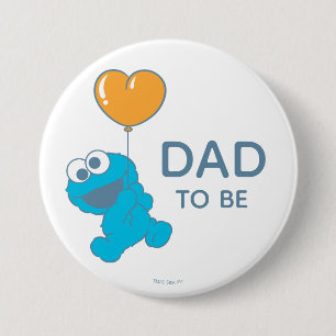 Sesame Street Cookie Monster Baby Shower Dad 7.5 Cm Round Badge