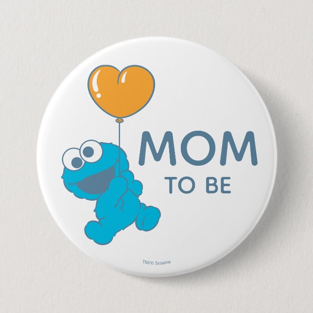 Sesame Street | Cookie Monster Baby Shower Mum 7.5 Cm Round Badge (Front)