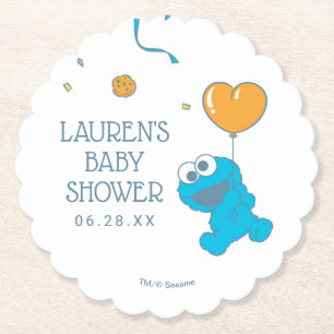 Sesame Street Cookie Monster Baby Shower Paper Coaster