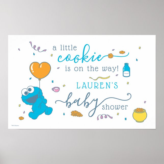 Sesame Street | Cookie Monster Baby Shower Poster (Front)
