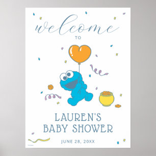 Sesame Street Cookie Monster Baby Shower Welcome Poster