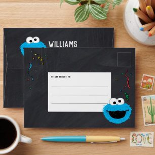 Sesame Street Cookie Monster Birthday Chalkboard Envelope
