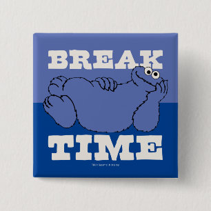 Sesame Street Cookie Monster Break Time 15 Cm Square Badge