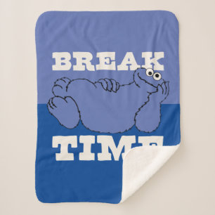 Sesame Street Cookie Monster Break Time Sherpa Blanket