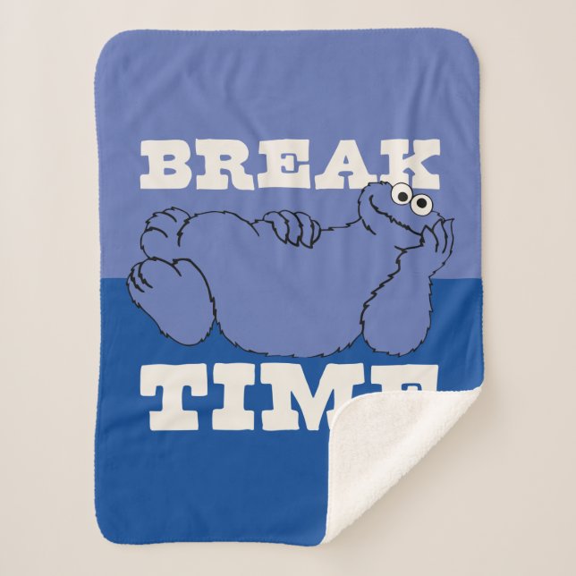 Sesame Street | Cookie Monster Break Time Sherpa Blanket (Front)