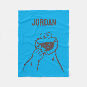Sesame Street Cookie Monster Bright Add Name Fleece Blanket