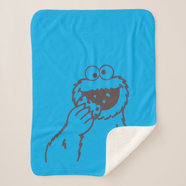 Sesame Street | Cookie Monster Bright Sherpa Blanket (Front)