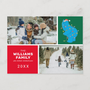 Sesame Street   Cookie Monster Family Photo Holiday Postcard
