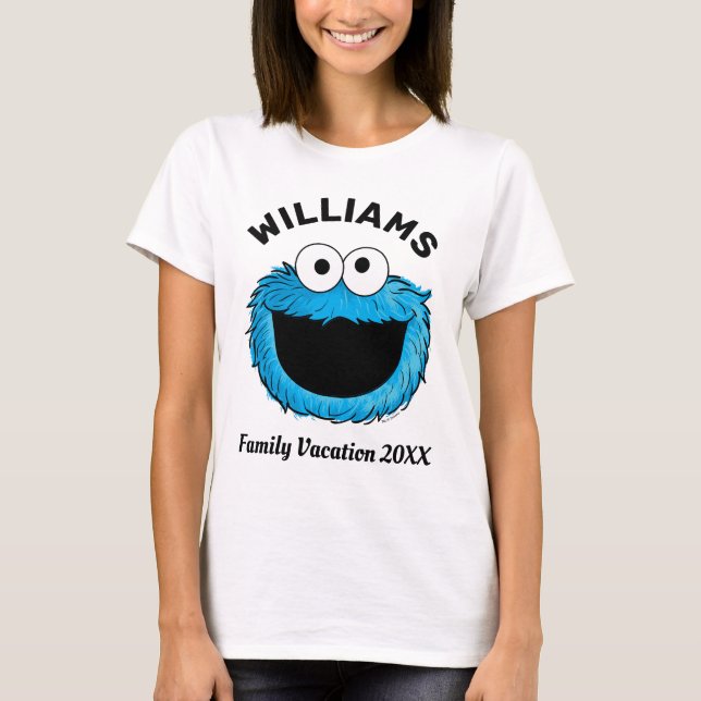 Sesame Street | Cookie Monster Family Vacation T-Shirt (Front)