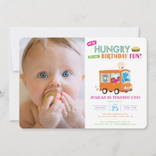 Sesame Street Cookie Monster Food Truck Birthday Invitation