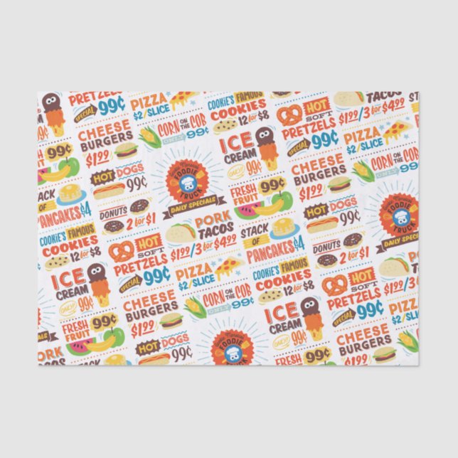 Sesame Street Cookie Monster Foodie Truck Tissue Paper (Front)