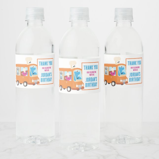 Sesame Street Cookie Monster Foodie Truck Water Bottle Label (Bottles)
