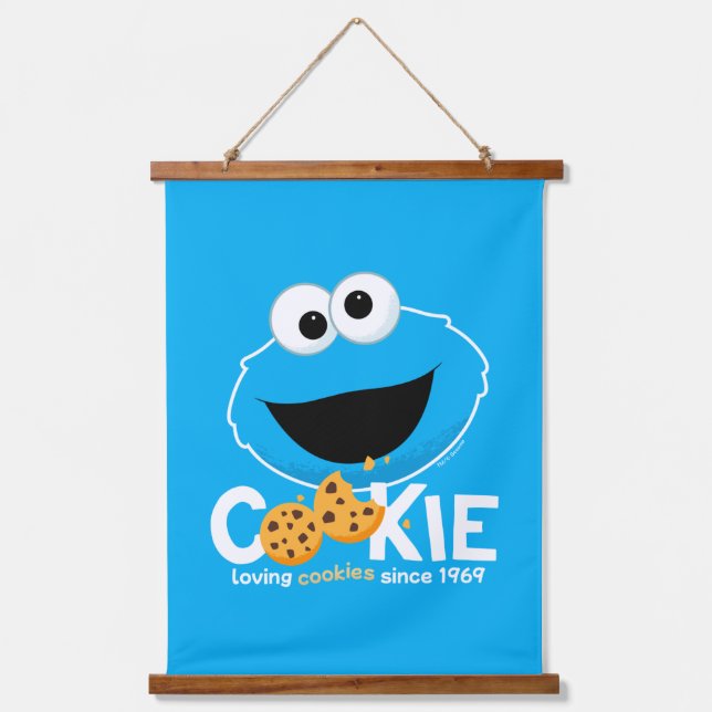 Sesame Street | Cookie Monster Loving Cookies Hanging Tapestry (Front)