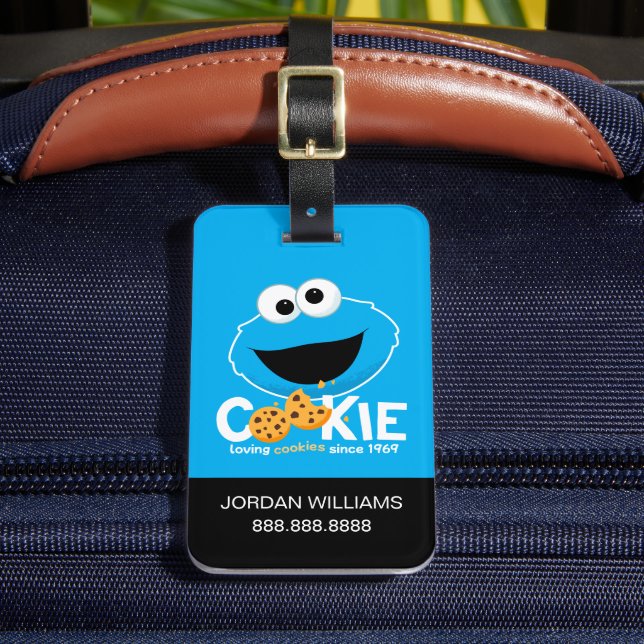 Sesame Street | Cookie Monster Loving Cookies Luggage Tag (Front Insitu 2)
