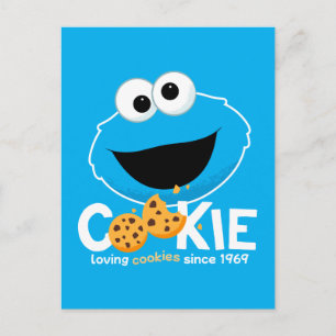 Sesame Street Cookie Monster Loving Cookies Postcard