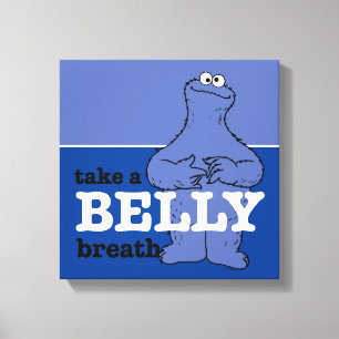 Sesame Street Cookie Monster Take A Breath Canvas Print
