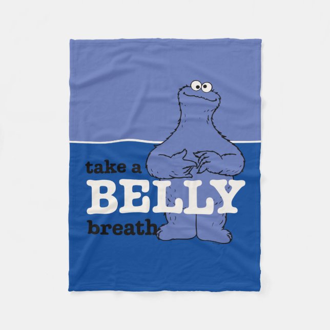 Sesame Street | Cookie Monster Take A Breath Fleece Blanket (Front)
