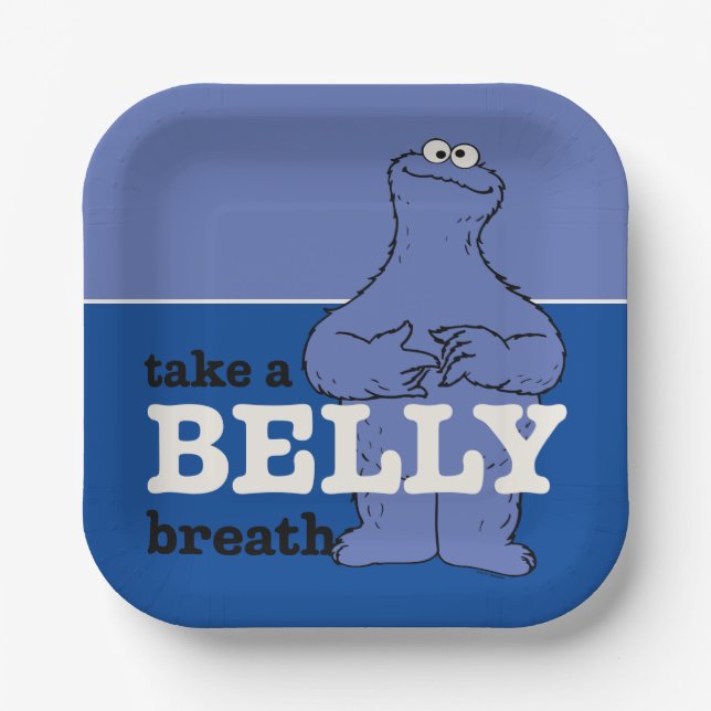Sesame Street | Cookie Monster Take A Breath Paper Plate (Front)