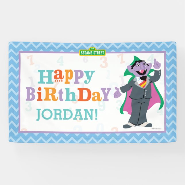 Sesame Street | Count von Count Birthday Banner (Horizontal)