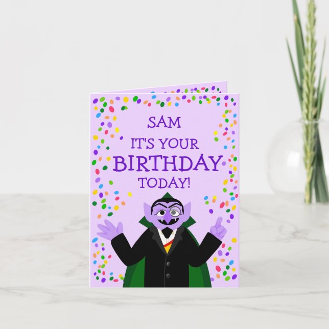 Sesame Street | Count von Count Birthday Holiday Card (Front)
