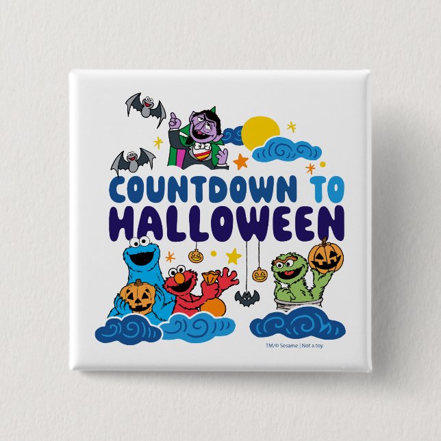 Sesame Street | Countdown to Halloween 15 Cm Square Badge (Front)