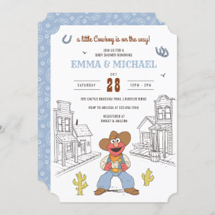 Sesame Street Cowboy Elmo Baby Shower Invitation