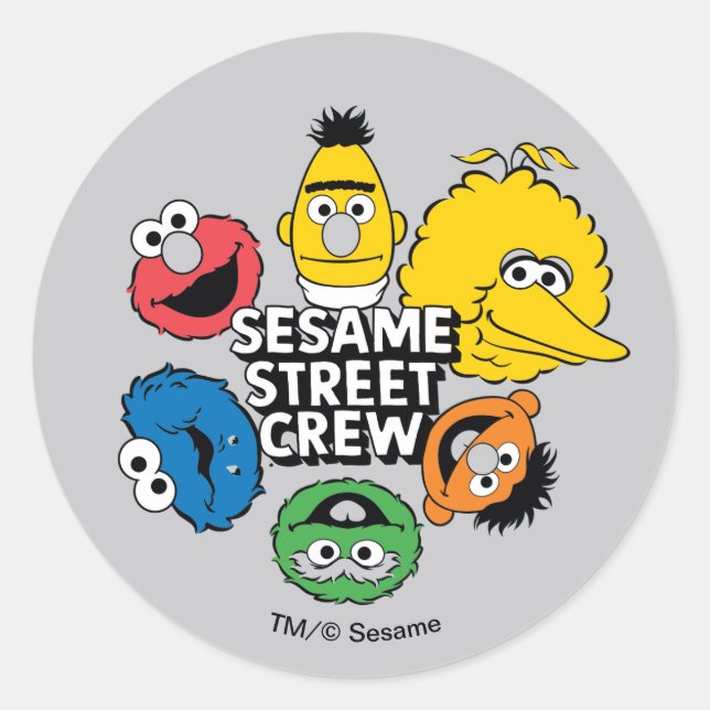 Sesame Street Crew Classic Round Sticker (Front)