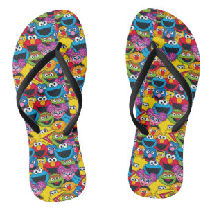 Sesame Street Crew Pattern Flip Flops