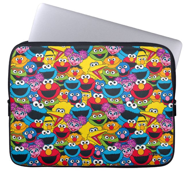 Sesame Street Crew Pattern Laptop Sleeve (Front)