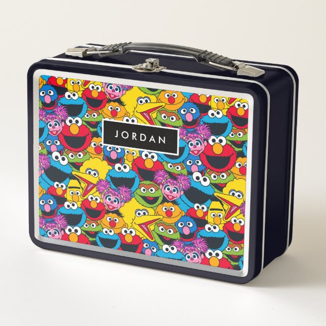 Sesame Street Crew Pattern Metal Lunch Box (Front)