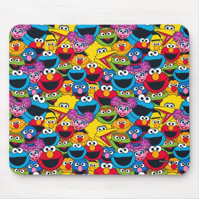 Sesame Street Crew Pattern Mouse Mat (Front)