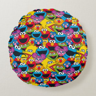 Sesame Street Crew Pattern Round Cushion