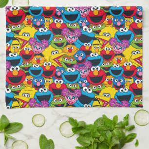 Sesame Street Crew Pattern Tea Towel
