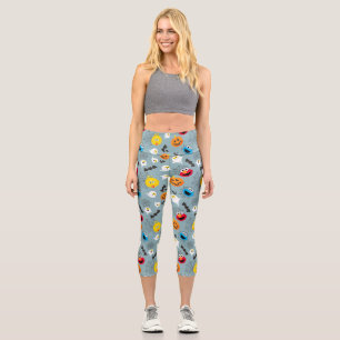 Sesame Street Cute Halloween Pattern Capri Leggings