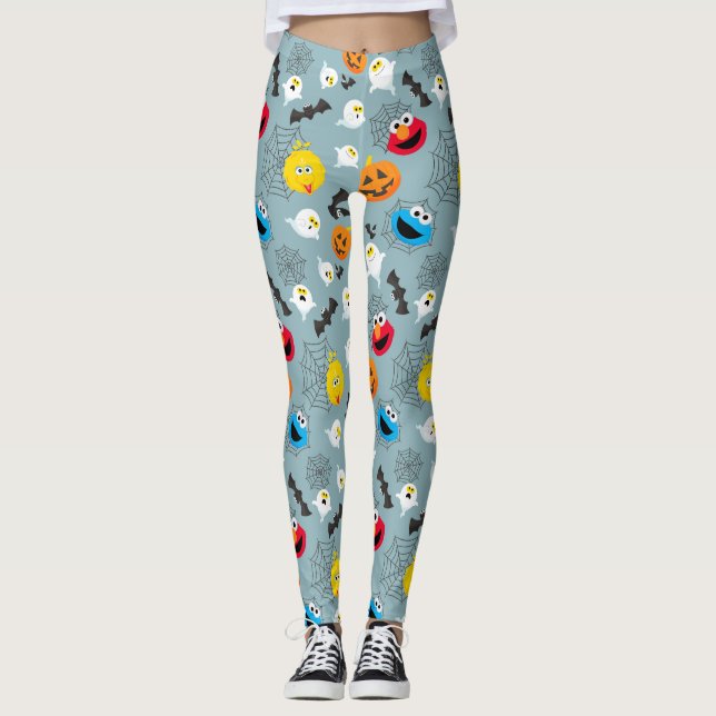 Sesame Street Cute Halloween Pattern Leggings (Front)