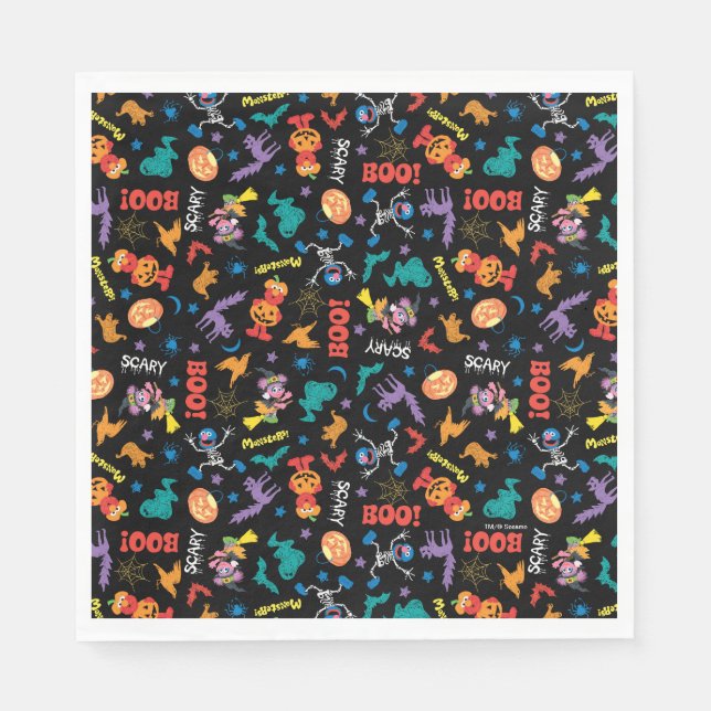 Sesame Street | Cute Halloween Pattern Napkin (Front)