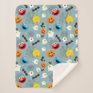 Sesame Street Cute Halloween Pattern Sherpa Blanket