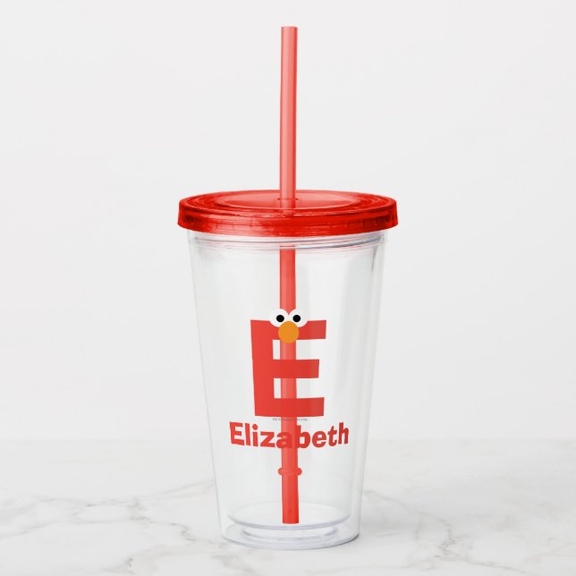 Sesame Street | E is for Elmo Acrylic Tumbler (Front)
