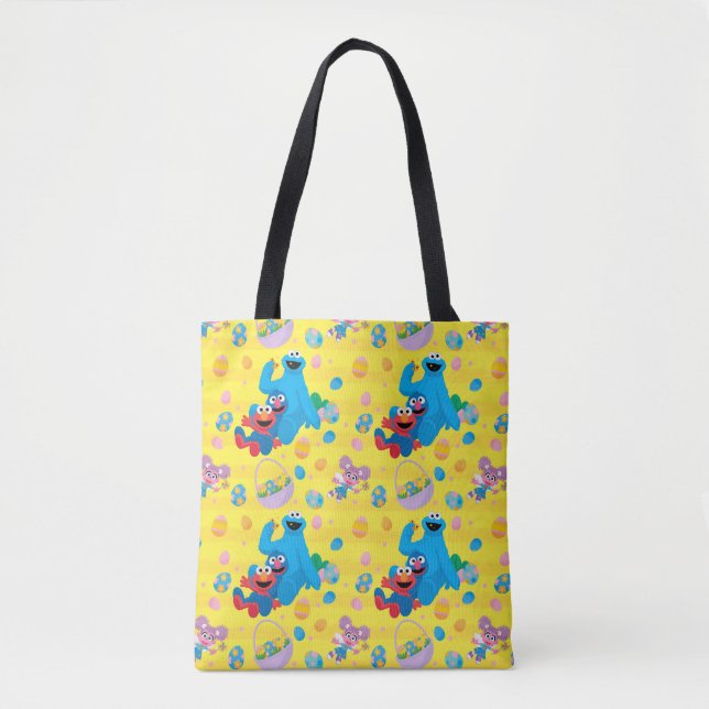 Sesame Street Easter Basket Pattern Tote Bag (Front)