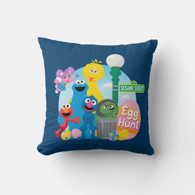 Sesame Street Easter Egg Hunt Cushion (Front)