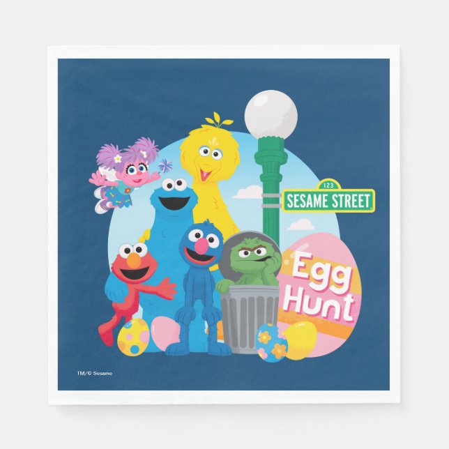 Sesame Street Easter Egg Hunt Napkin (Front)